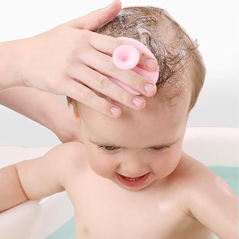 2 pcs Silicone Baby Shampoo Brush for Bath