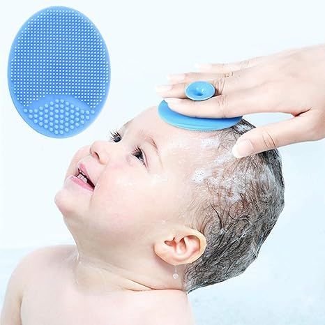 2 pcs Silicone Baby Shampoo Brush for Bath