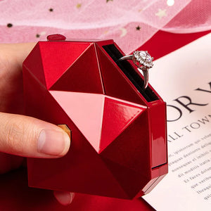 Diamond Heart-shaped Ring Gift Box