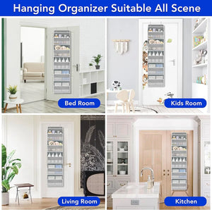 4 pocket Door Hanging Storage Rack with Hooks