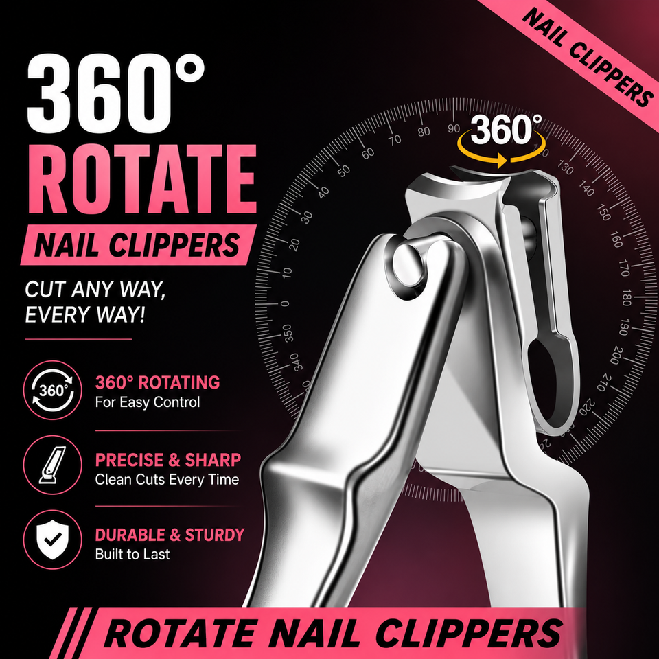 360° Rotation Stainless Steel Splash-Proof Nail Clippers