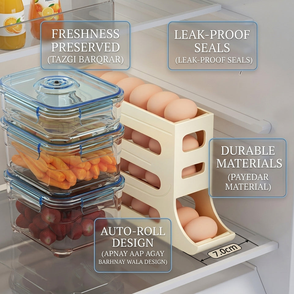 Modern Automatic rolling Egg Rack for Refrigerator