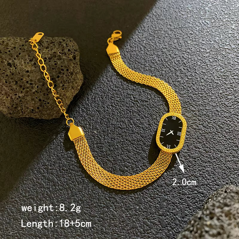 Gold-Plated Watch-Style Bracelet For Women