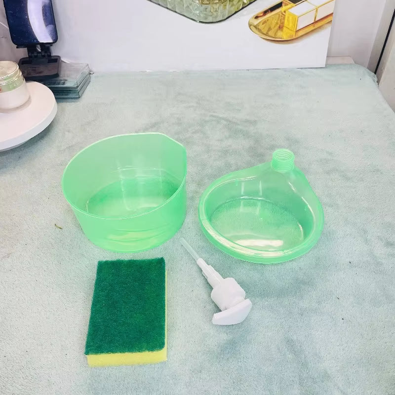 2 in 1 Liquid Soap Dispenser With  Sponge Holder for Kitchen