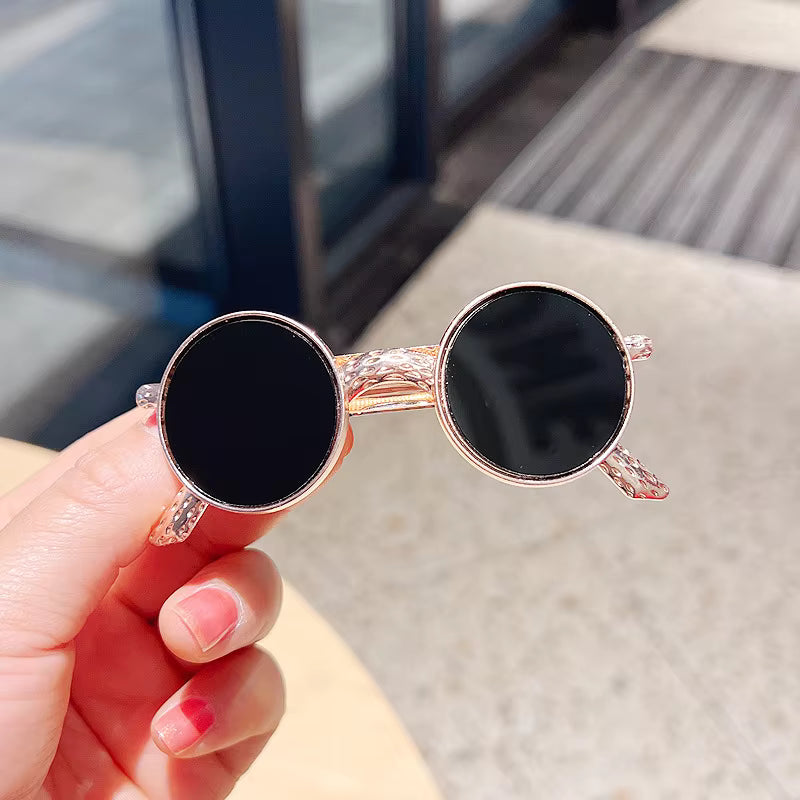 Creative Round Metal Sunglasses Hair Clip For Women