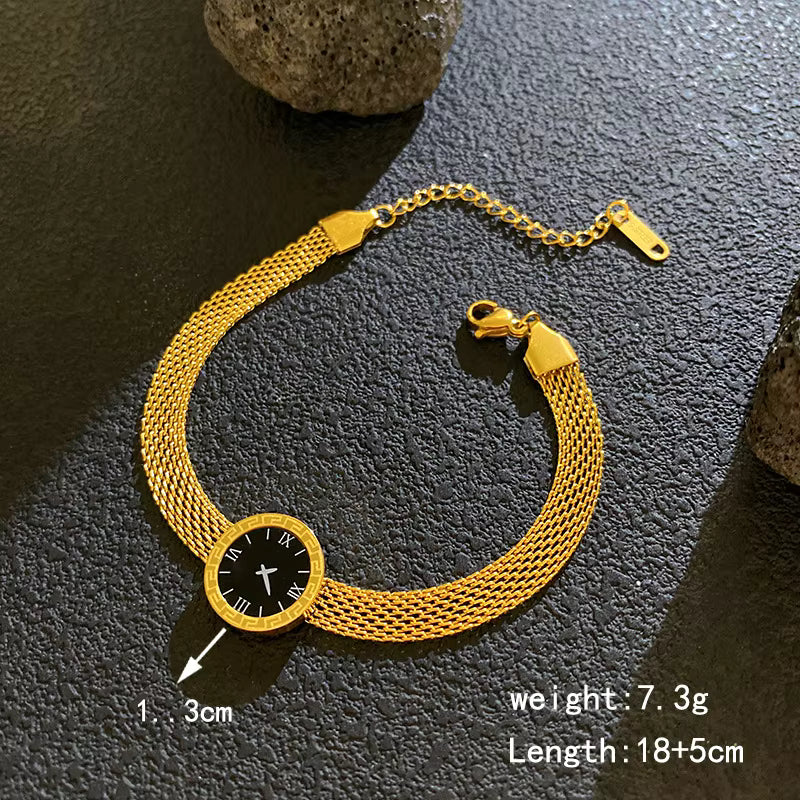 Gold-Plated Watch-Style Bracelet For Women