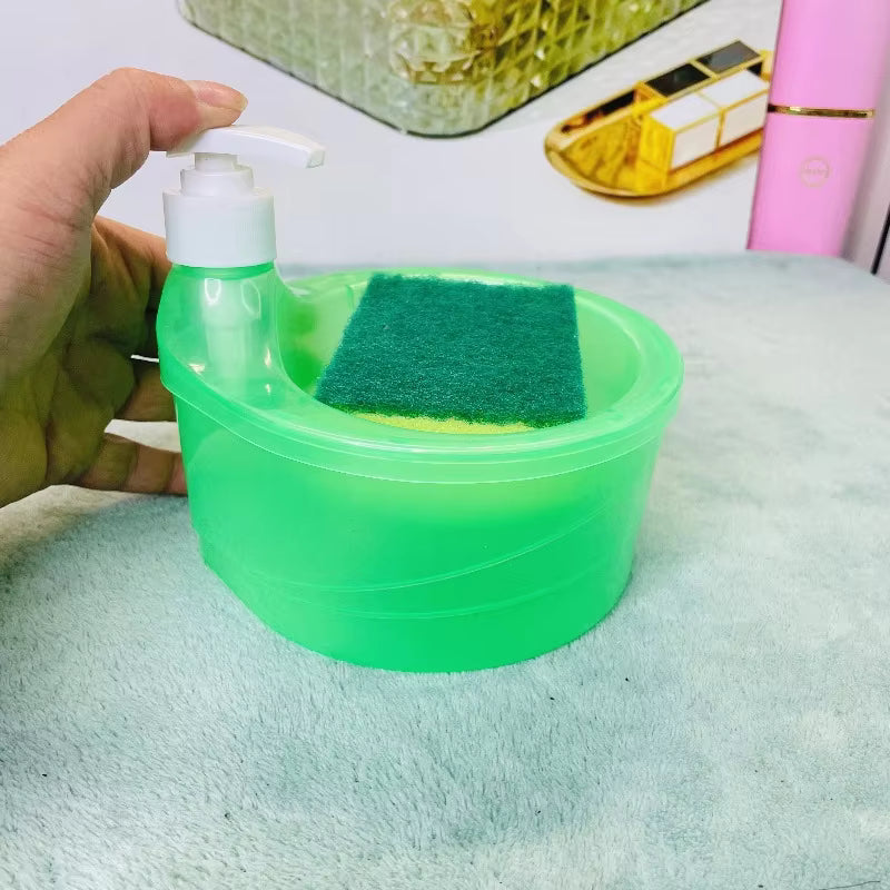 2 in 1 Liquid Soap Dispenser With  Sponge Holder for Kitchen