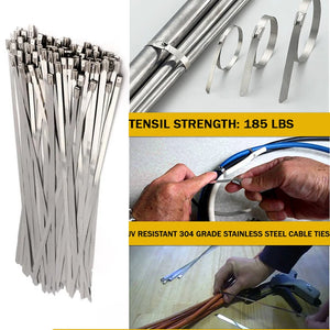 Stainless Steel Heavy Duty Self-Locking Cable Zip Tie