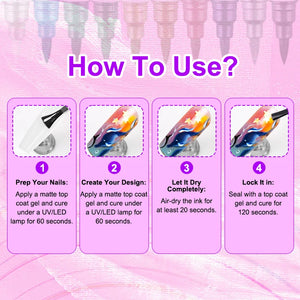 Colourful Waterproof Nail Art Graffiti Pen