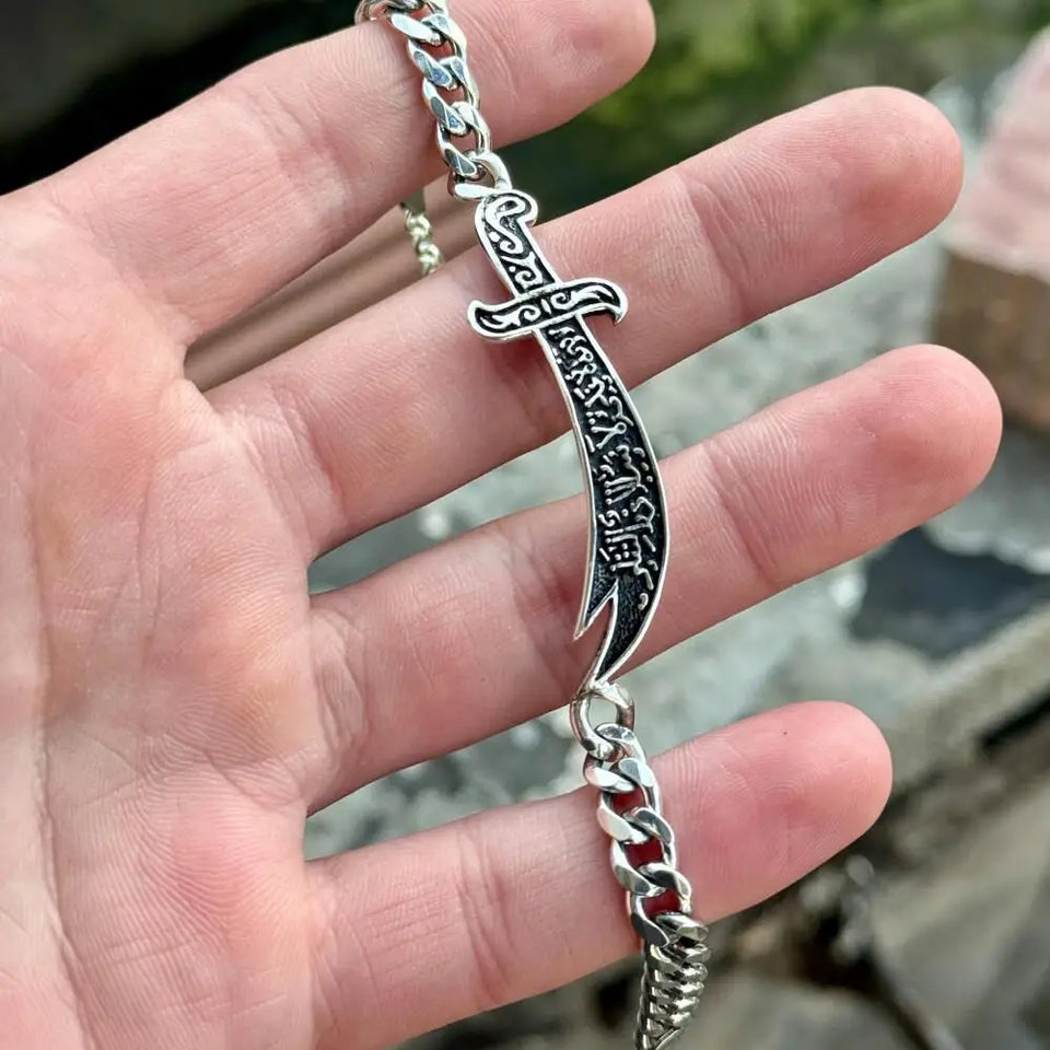Stainless Steel Zulfiqar Sword Bracelet for Men