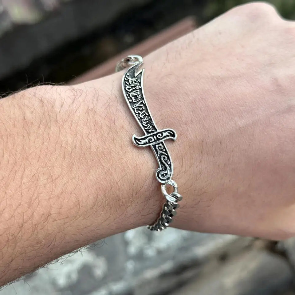 Stainless Steel Zulfiqar Sword Bracelet for Men