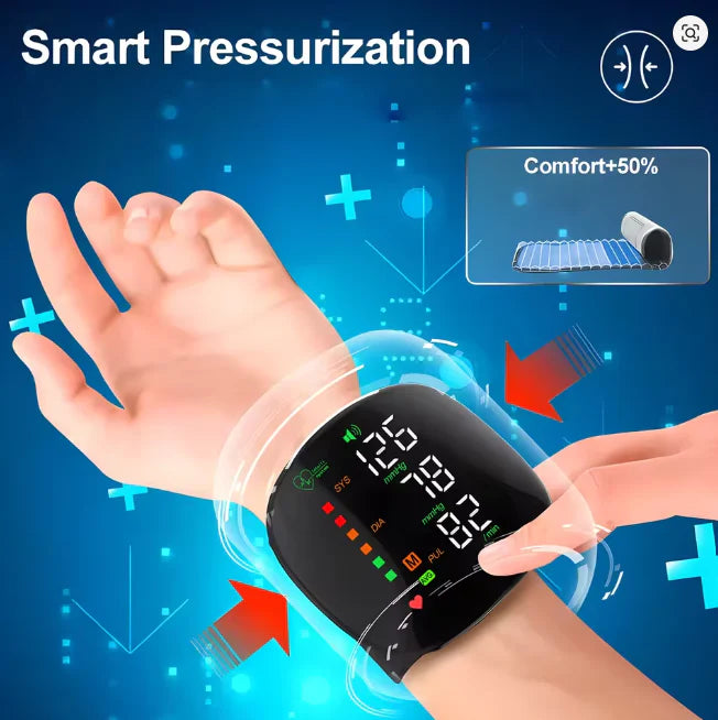 Rechargeable Wrist Blood Pressure And Heart Rate Monitor