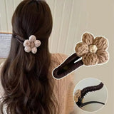 Flower  Vintage Large Duckbill Hair Clip