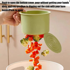 Automatic Food Waste Drain Basket For sink with Removable Bottom