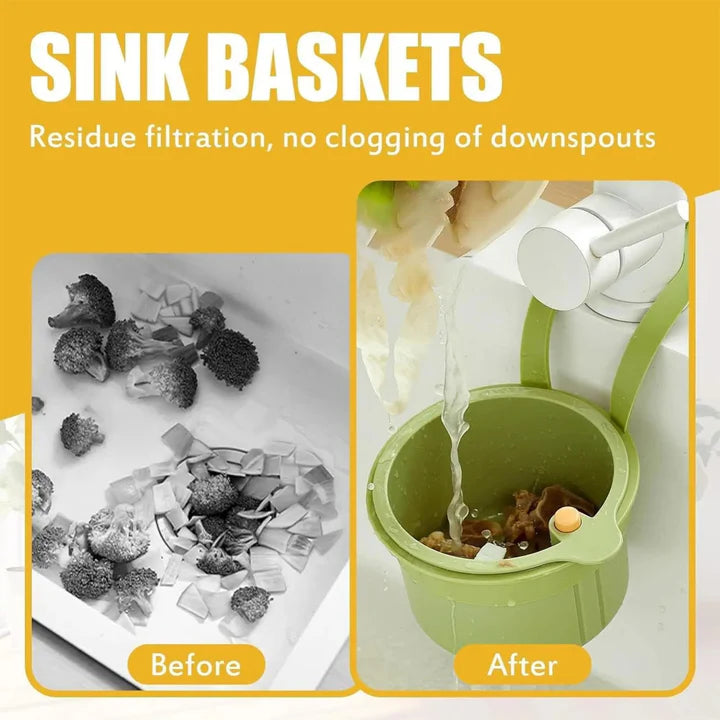 Automatic Food Waste Drain Basket For sink with Removable Bottom