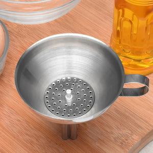 Stainless Steel Oil Funnel With Strainer