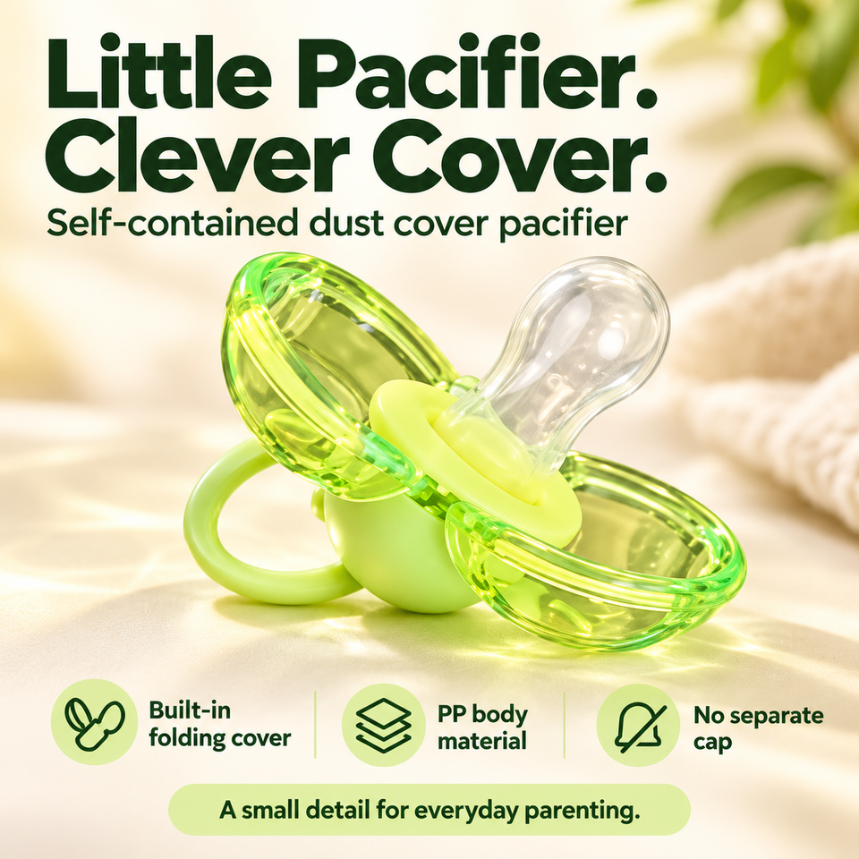 Self-Contained Dust Cover Pacifier for Newborn Babies Made of Safe PP Material