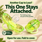 Self-Contained Dust Cover Pacifier for Newborn Babies Made of Safe PP Material