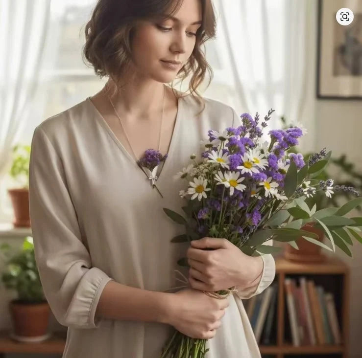 Mini Flower Bouquet Necklace