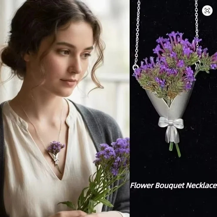 Mini Flower Bouquet Necklace